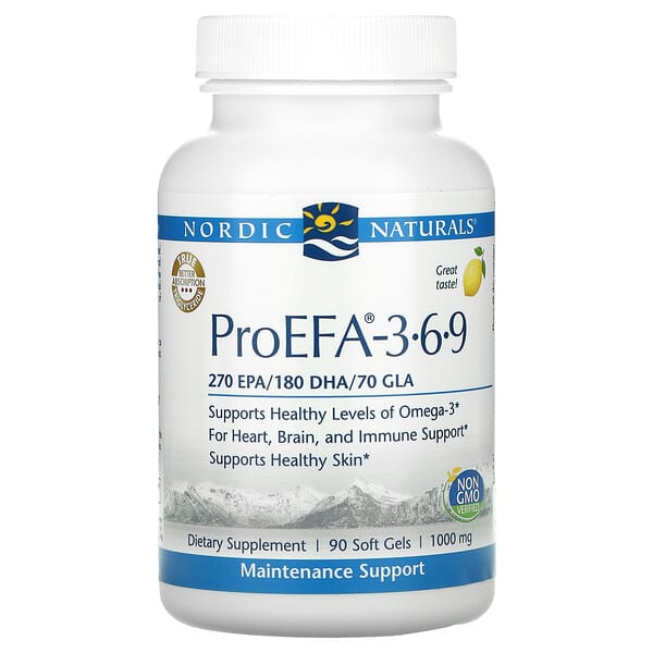 Nordic Naturals, ProEFA（プロEFA）-3-6-9、レモン、1000 mg、ソフトジェル90粒