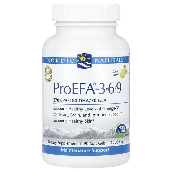 Nordic Naturals ProEFA-3-6-9, Lemon, 1,000 mg, 90 Soft Gels