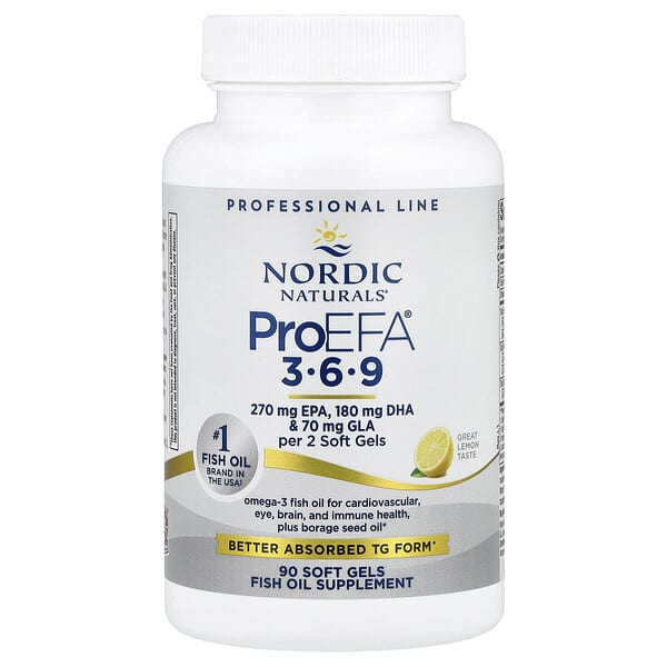 Nordic Naturals, ProEFA® 3-6-9, 레몬 맛, 소프트젤 90정