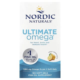 Nordic Naturals, Ultimate Omega®, Suplemento de aceite de pescado con omega-3, Limón, 180 cápsulas blandas (640 mg por cápsula blanda)
