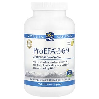 Nordic Naturals, ProEFA® - 3-6-9, Lemon , 1,000 mg, 180 Softgels (500 mg Per Softgel)