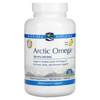 Nordic Naturals, Ártico omega, Limón, 1000 mg, 180 cápsulas blandas