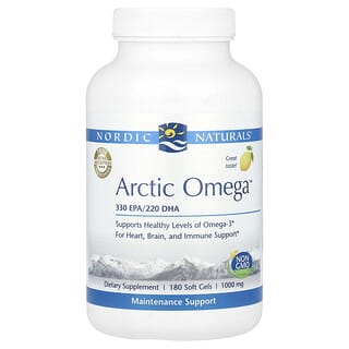 نورديك ناتورالز‏, Arctic Omega، بنكهة الليمون، 1,000 ملجم، 180 كبسولة هلامية