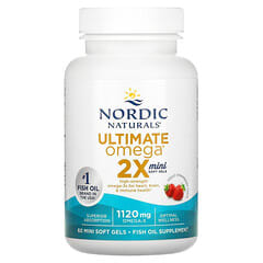 Nordic Naturals, Ultimate Omega 2X, Fresa, 1120 mg, 60 minicápsulas blandas