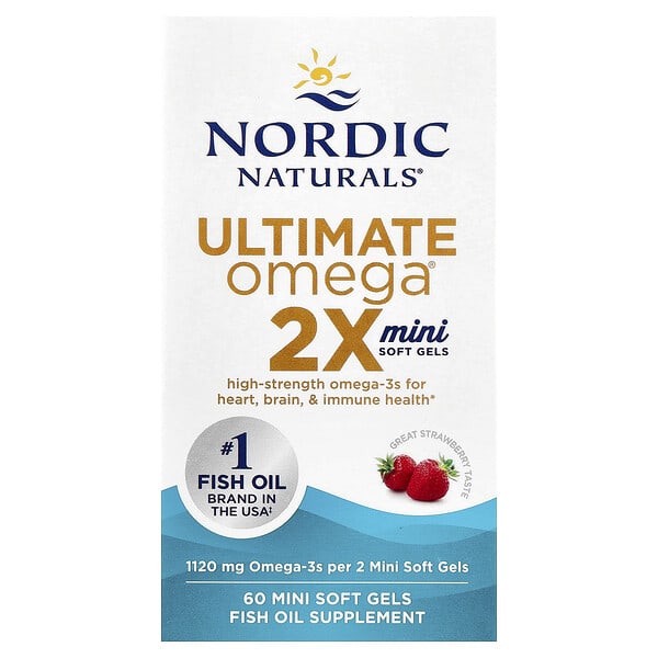 Nordic Naturals, Ultimate Omega 2X，草莓味，1,120 毫克，60 粒迷你軟凝膠每粒軟凝膠 560 毫克）