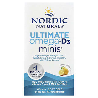 Nordic Naturals, Ultimate Omega®-D3 2X, Lemon, 60 Mini Soft Gels