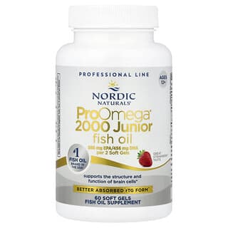 Nordic Naturals, ProOmega® 2000 Jr.，草莓味，60 粒软胶囊