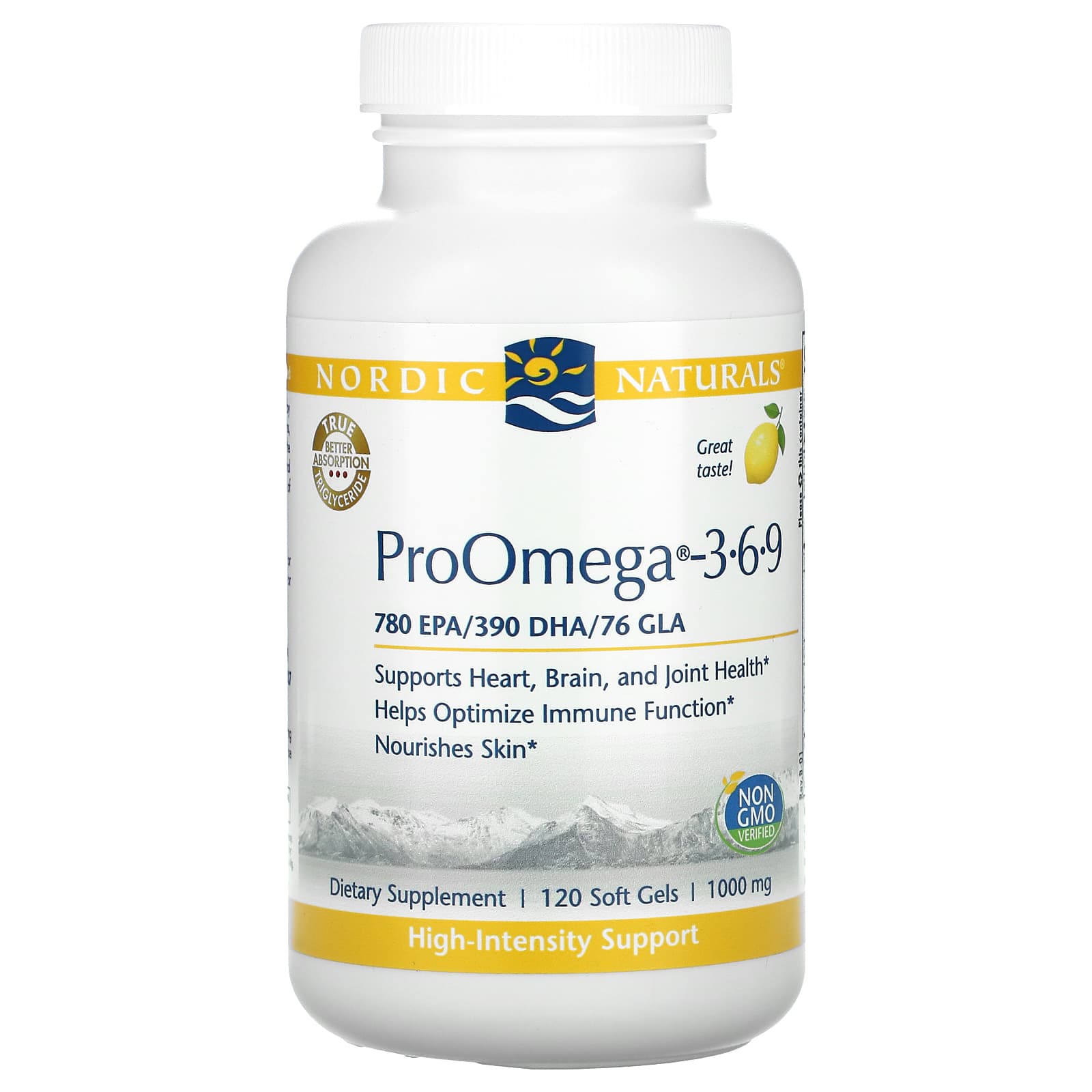 ProOmega 3 6 9 Lemon 1000 mg 120 Soft Gels