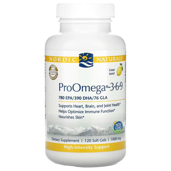 Nordic Naturals, ProOmega（プロオメガ）3-6-9、レモン、500mg、ソフトジェル120粒