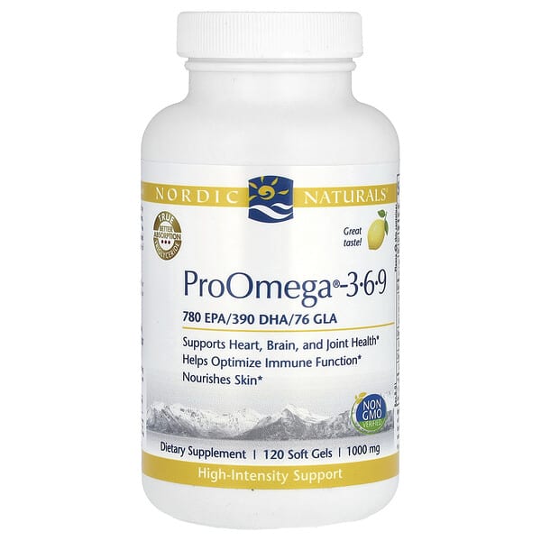Nordic Naturals ProOmega 3-6-9, Lemon, 120 Soft Gels