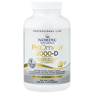 نورديك ناتورالز‏, ProOmega 2000-D، ليمون، 1250 ملجم، 120 كبسولة هلامية (625 ملجم لكل كبسولة هلامية)