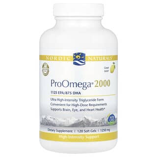 Nordic Naturals, ProOmega 2000, limón, 1250 mg, 120 cápsulas blandas