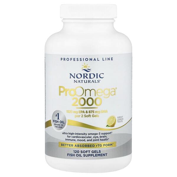 ProOmega® 2000, Lemon, 120 Soft Gels (1,075 mg per Soft Gel)