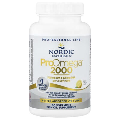 Nordic Naturals, ProOmega® 2000, Lemon Flavor, 60 Softgels (1,075 mg per softgel)