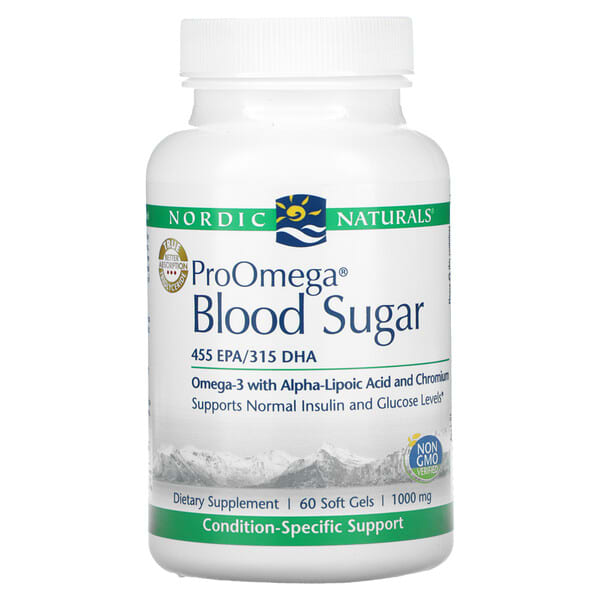 Nordic Naturals‏, ProOmega Blood Sugar, 1000 mg, 60 Softgels