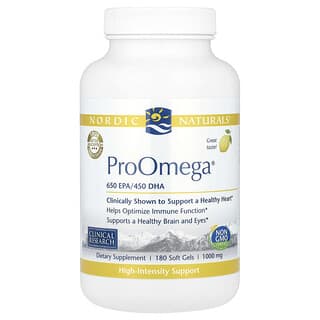 Nordic Naturals, ProOmega, со вкусом лимона, 1000 мг, 180 мягких желатиновых капсул