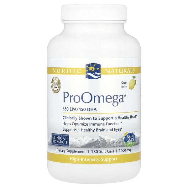 Nordic Naturals, ProOmega，檸檬味，1,000 毫克，180 粒軟凝膠