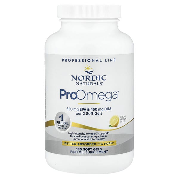Nordic Naturals ProOmega®, Lemon, 180 Soft Gels (640 mg per Soft Gel)