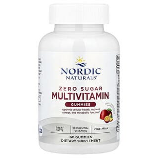 Nordic Naturals, Gomitas multivitamínicas sin azúcar, Maracuyá y mango, 60 gomitas