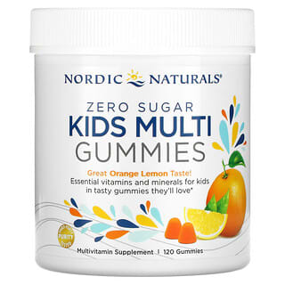 Nordic Naturals, Cero azúcar, Gomitas multivitamínicas para niños, Naranja y limón, 120 gomitas