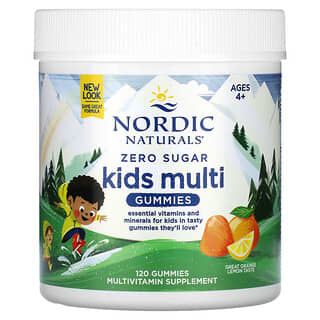 Nordic Naturals, Мультивитамины без сахара, для детей от 4 лет, апельсин и лимон, 120 жевательных мармеладок