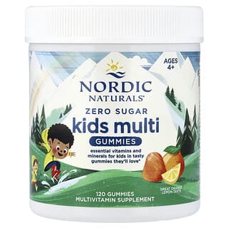 Nordic Naturals, 설탕 무함유 어린이용 종합 구미젤리, 4세 이상, 오렌지 레몬, 구미젤리 120개