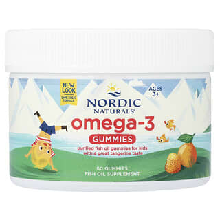 نورديك ناتورالز‏, علكات Nordic Omega-3، يوسفي، 82 ملجم، 60 علكة