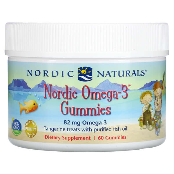 Nordic Naturals, Nordische Omega-3-Fruchtgummis, Mandarine, 82 mg, 60 Fruchtgummis
