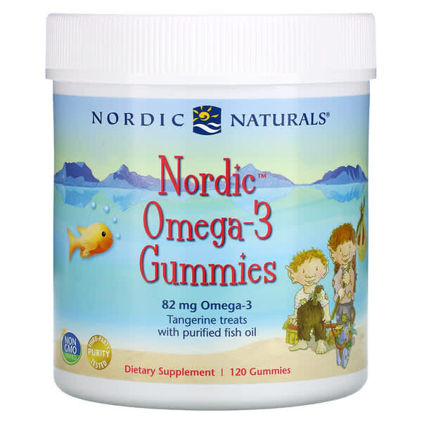 Nordic Naturals, ノルディックオメガ3グミ、ミカン風味、82mg、グミ120粒