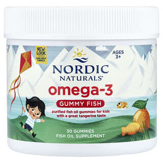 Nordic Naturals, Gommes de poisson oméga-3 nordiques, Friandises à la tangerine, 124 mg, 30 gommes de poisson