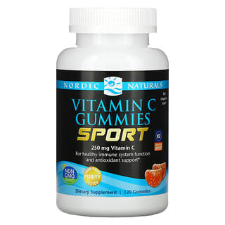Nordic Naturals, Sport, Gomitas de vitamina C, Tarta de mandarina, 125 mg, 120 gomitas