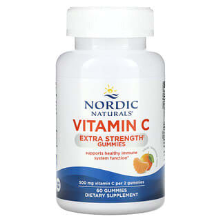 Nordic Naturals, Vitamine C, Extrapuissante, Excellente tangerine, 500 mg, 60 gommes (250 mg par gomme)