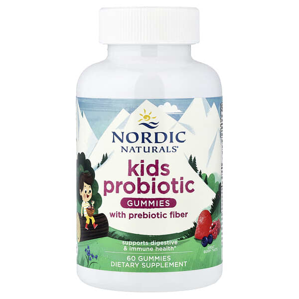 Nordic Naturals Kids Probiotic Gummies, Great Berry, 60 Gummies