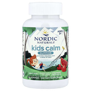 Nordic Naturals, Kids Calm Gummies, Ages 3+, Strawberry Watermelon, 60 Gummies