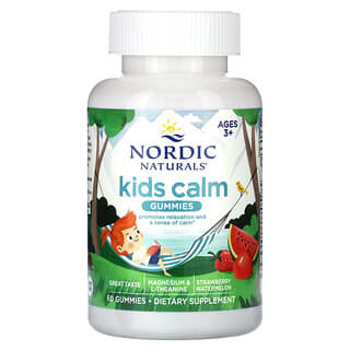 Nordic Naturals, Kids Calm 구미젤리, 만 3세 이상, 딸기 수박 맛, 구미젤리 60개