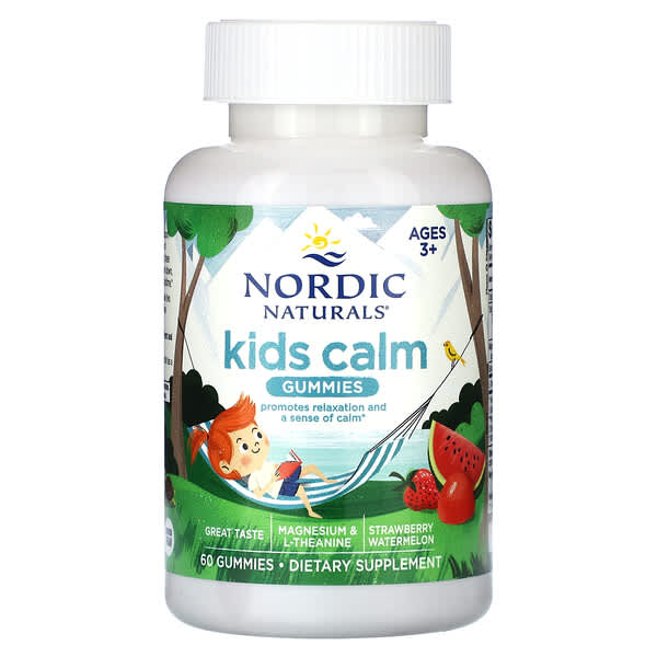 Kids Calm Gummies, Ages 3+, Strawberry Watermelon, 60 Gummies