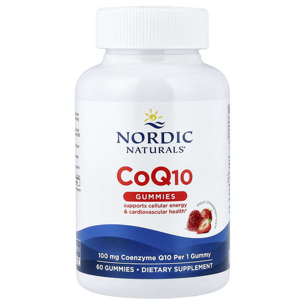 Nordic Naturals CoQ10 Gummies, Strawberry, 100 mg, 60 Gummies