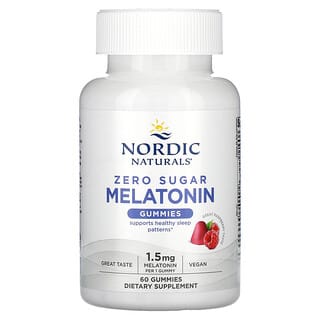 Nordic Naturals, Gomitas de melatonina sin azúcar, Frambuesa, 1,5 mg, 60 gomitas