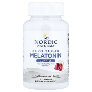 Nordic Naturals, Żelki z melatoniną bez cukru, malinowe, 1,5 mg, 60 żelek