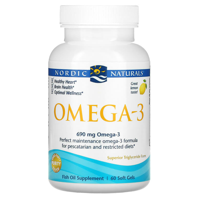 Nordic Naturals Omega-3 - Lemon 60 Fish Gels