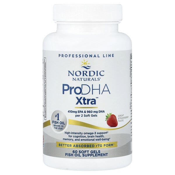 Nordic Naturals ProDHA Xtra™, Strawberry, 60 Soft Gels