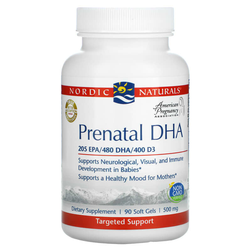 Nordic Naturals PRENATAL DHA 500 mg 180 Soft Gels - Organic Basic Food