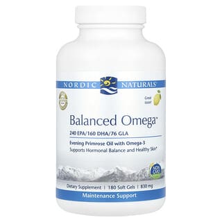 Nordic Naturals, Oméga équilibré, Citron, 830 mg, 180 capsules à enveloppe molle