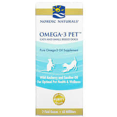 Nordic Naturals, Омега-3 для домашніх тварин, котів і маленьких порід собак, 2 рідких унції (60 мл)