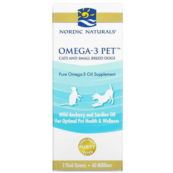 Nordic Naturals, Омега-3 для домашніх тварин, котів і маленьких порід собак, 2 рідких унції (60 мл)