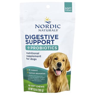 Nordic Naturals, Digestive Support + Probiotics, For Dogs, Bone Broth, 30 Soft Chews, 5.29 oz (150 g)
