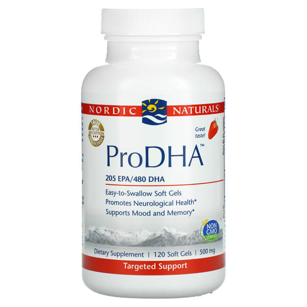 Nordic Naturals, ProDHA（プロDHA）、ストロベリー、500mg、ソフトジェル120粒