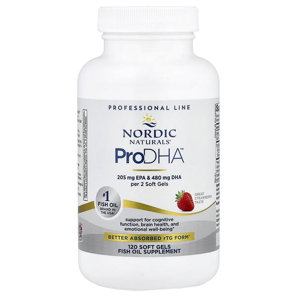 Nordic Naturals, ProDHA™，草莓味，120 粒軟膠囊（每粒軟膠囊 250 毫克）