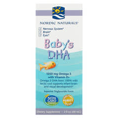 Nordic Naturals‏, DHA לתינוקות עם ויטמין D3, ‏1,050 מ“ג, 60 מ“ל (2 אונקיות נוזל)