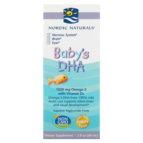 Nordic Naturals, ビタミンD3配合Baby's DHA（ベビー用DHA）、1,050mg、60ml（2液量オンス）